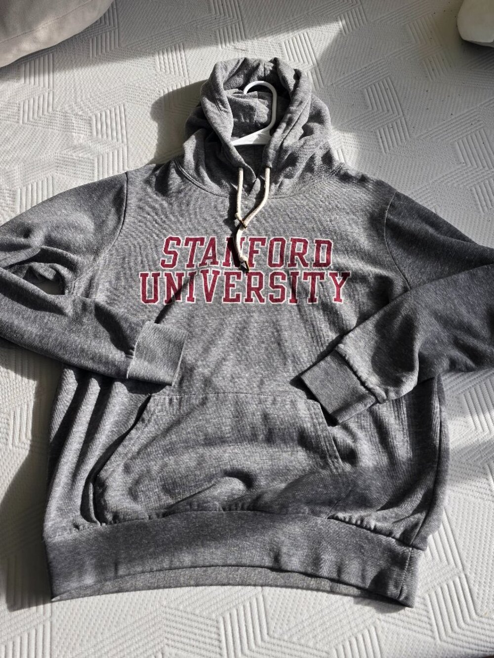 Official Stanford University Hoodie Grey League Tri-Blend Sweatshirt Junior L